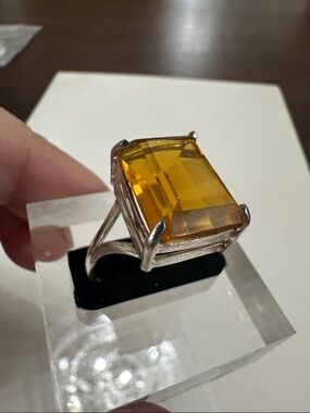 🧡925 Sterling Silver Citrine Ring Size 12🧡